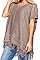 Fashionable Fringe Poncho with Button on the Side FM-AV207