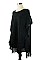 Fashionable Fringe Poncho with Button on the Side FM-AV207