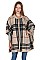 PLAID PATTERN HOODED PONCHO FM-AV292
