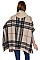 PLAID PATTERN HOODED PONCHO FM-AV292