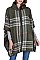 PLAID PATTERN HOODED PONCHO FM-AV292