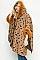 LEOPARD PRINT SOFT FUR PONCHO