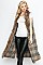 Classic Longline Plaid Pattern Soft Fur Collar Vest