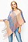 Stylish Fringe Trim Square Pattern Fashion Poncho