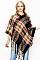 Charming Fringe Trim Multi Color Fashion Poncho