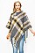 Charming Fringe Trim Multi Color Fashion Poncho