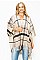 Lovely Fringe Trim Multi Color Oversized Fashion Poncho