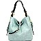 B0159-LP Hardware Accent 2 Tone Bucket Hobo