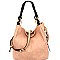 B0159-LP Hardware Accent 2 Tone Bucket Hobo