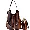 Chain Accent Ostrich Embossed 2 in 1 Expendable Hobo MH-B0166