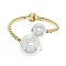 Formal LARGE PEARLS OPEN HINGE CUFF BRACELET