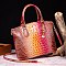 Tie-dyed Crocodile Skin Large Satchel Bag