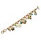 BEE BUTTERFLY FLOWER CHARMS TOGGLE BRACELET