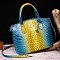 Tie-dyed Crocodile Skin Large Satchel Bag