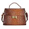 Quality " H " Metal Accent Crocodile Satchel