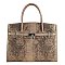 Exceptional Crocodile Padlock Two-Tone Satchel