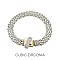 TWO TONE CZ MAGNETIC BRACELET