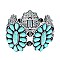 Fashionable Western Turquoise Squash Blossom Stretch Bracelet