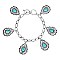 ADORABLE CONCHO WESTERN STYLE TURQUOISE CHARMS TOGGLE BRACELET