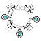ENCHANTING HORSE WESTERN STYLE TURQUOISE CHARMS TOGGLE BRACELET
