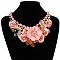 Chunky Floral Crystal Gold Chain Necklace