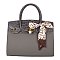 Large Size Scarfed Croc Combo Satchel Handbag