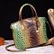 Tie-dyed Crocodile Skin Large Satchel Bag