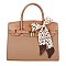 Large Size Scarfed Croc Combo Satchel Handbag