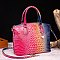 Tie-dyed Crocodile Skin Large Satchel Bag