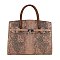 Crocodile Padlock Two-Tone Satchel
