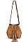 CHIC SMOOTH PU LEATHER TASSELED FASHION SHOULDER BAG JY-BAFN-0002