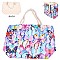 Butterfly Print Canvas Rope Handle Shopper Tote