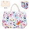 Butterfly Print Canvas Rope Handle Shopper Tote