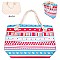 Aztec Print Canvas Rope Handle Shopper Tote