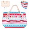 Aztec Print Canvas Rope Handle Shopper Tote