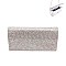 Rhinestone Covered Fabric Evening Clutch Purse with Chain Strap