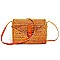 RECTANGULAR NATURAL FIBER WOVEN CROSSBODY BAG