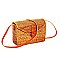 RECTANGULAR NATURAL FIBER WOVEN CROSSBODY BAG