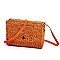 RECTANGULAR NATURAL FIBER WOVEN CROSSBODY BAG