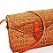 RECTANGULAR NATURAL FIBER WOVEN CROSSBODY BAG