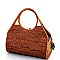 CUTE NATURAL FIBER WOVEN SATCHEL BAG