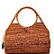 CUTE NATURAL FIBER WOVEN SATCHEL BAG