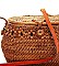 CUTE NATURAL STRAW WOVEN BUCKET CROSSBODY BAG