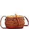 CUTE NATURAL STRAW WOVEN BUCKET CROSSBODY BAG