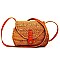 TRENDY NATURAL FIBER WOVEN CROSSBODY BAG