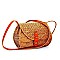 TRENDY NATURAL FIBER WOVEN CROSSBODY BAG