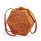 STYLISH HEXAGONAL NATURAL FIBER WOVEN CROSSBODY BAG