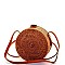 CUTE FASHION NATURAL WOVEN CIRCLE CROSSBODY BAG