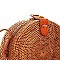 CUTE FASHION NATURAL WOVEN CIRCLE CROSSBODY BAG