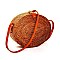 OVAL NATURAL FIBER WOVEN CROSSBODY BAG